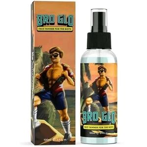 Bro Glo Self Tanner for Boys Quick Application Foam Mousse Easy Sunless 3.4oz